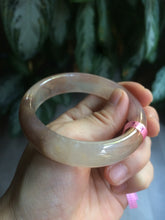 Load image into Gallery viewer, 54.7mm 100% natural icy purple/brown/red Quartzite (jinsi jade, 金丝玉) Golden Silk Jade bangle N77