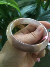 Load image into Gallery viewer, 54.7mm 100% natural icy purple/brown/red Quartzite (jinsi jade, 金丝玉) Golden Silk Jade bangle N77