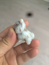 Load image into Gallery viewer, 100% Natural white beige with black/brown flying dandelions Osmanthus fragrant nephrite Jade bull doggy desk decor/worry stone HF35-4