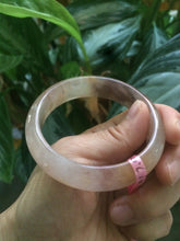 Load image into Gallery viewer, 54.7mm 100% natural icy purple/brown/red Quartzite (jinsi jade, 金丝玉) Golden Silk Jade bangle N77