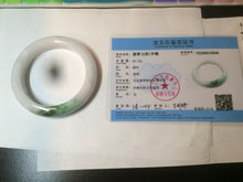 Load image into Gallery viewer, 61.4mm Certified Type A 100% Natural green/white Jadeite Jade bangle AT4-0656