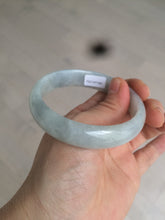 Load image into Gallery viewer, 56.6mm Certified type A 100% Natural watery light green/gray Jadeite Jade bangle J105-7280