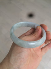 Load image into Gallery viewer, 56.6mm Certified type A 100% Natural watery light green/gray Jadeite Jade bangle J105-7280
