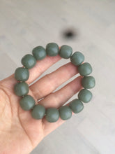 Load image into Gallery viewer, 100% Natural 13.8x13mm green/yellow/brown/blue vintage style nephrite Jade bead man bracelet HF22