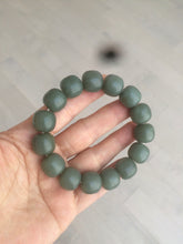 Load image into Gallery viewer, 100% Natural 13.8x13mm green/yellow/brown/blue vintage style nephrite Jade bead man bracelet HF22