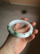 Load image into Gallery viewer, 61.4mm Certified Type A 100% Natural green/white Jadeite Jade bangle AT4-0656