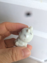 Load image into Gallery viewer, 100% Natural white beige with black/brown flying dandelions Osmanthus fragrant nephrite Jade dear desk decor/worry stone HF35-5