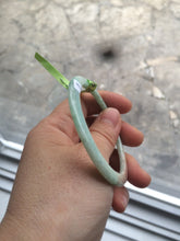 Load image into Gallery viewer, 52mm Certified Type A 100% Natural apple green/brown/red thin(flat) Jadeite Jade bangle L85-7336