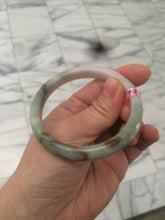 Load image into Gallery viewer, 53.6mm 100% natural Type A green/brown/white/light pink jadeite jade bangle Z18
