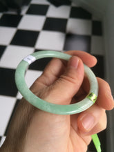 Load image into Gallery viewer, 52mm Certified Type A 100% Natural apple green/brown/red thin(flat) Jadeite Jade bangle L85-7336