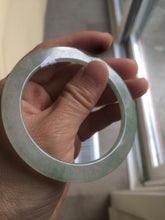 Load image into Gallery viewer, 54.9mm certified Type A 100% Natural icy green/white super thin Jadeite bangle Q33-0414