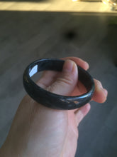 Load image into Gallery viewer, 52.8mm Certified Type A 100% Natural black (Wuji)Jadeite Jade bangle group D94