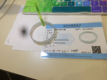 Load image into Gallery viewer, 51.5mm certified Type A 100% Natural white with yellow floating flowers thin jadeite jade bangle R83-4972