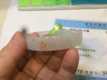 Load image into Gallery viewer, 51.5mm certified Type A 100% Natural white with yellow floating flowers thin jadeite jade bangle R83-4972