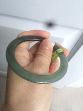 Load image into Gallery viewer, 52mm Certified Type A 100% Natural blue/dark green/black super thin Jadeite Jade bangle X62-7339