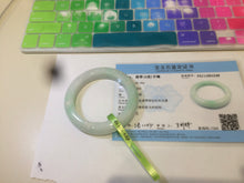Load image into Gallery viewer, 52.5mm Certified Type A 100% Natural sunny green/white Jadeite Jade bangle R84-1548