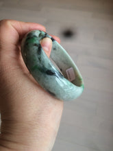 Load image into Gallery viewer, 58mm Certified Type A 100% Natural light sunny green/dark green Jadeite Jade bangle J102-4120