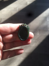 Load image into Gallery viewer, 100% Natural dark green/black Jade blessed fortune pendant HT7 Add on item! not sale individually