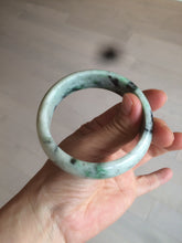 Load image into Gallery viewer, 58mm Certified Type A 100% Natural light sunny green/dark green Jadeite Jade bangle J102-4120