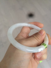 Load image into Gallery viewer, 57mm certificated Type A 100% Natural light green /yellow round cut Jadeite Jade bangle x60-9026