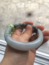 Load image into Gallery viewer, 58.5mm certificated Type A 100% Natural green/white Jadeite Jade bangle L86-1287