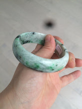 Load image into Gallery viewer, 58mm Certified Type A 100% Natural light sunny green/dark green Jadeite Jade bangle J102-4120