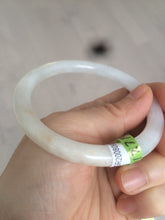Load image into Gallery viewer, 57mm certificated Type A 100% Natural light green /yellow round cut Jadeite Jade bangle x60-9026