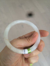 Load image into Gallery viewer, 57mm certificated Type A 100% Natural light green /yellow round cut Jadeite Jade bangle x60-9026