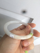 Load image into Gallery viewer, 57mm certificated Type A 100% Natural light green /yellow round cut Jadeite Jade bangle x60-9026