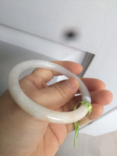 Load image into Gallery viewer, 57mm certificated Type A 100% Natural light green /yellow round cut Jadeite Jade bangle x60-9026