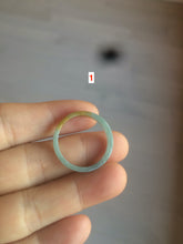 Load image into Gallery viewer, Size 10 1/4 100% natural type A icy watery light green/blue/gray Guatemala jadeite jade band ring AF53
