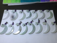 Load image into Gallery viewer, Type A 100% Natural light green jadeite Jade moon and star Pendant necklace AJ51