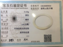 Load image into Gallery viewer, 57mm certificated Type A 100% Natural light green /yellow round cut Jadeite Jade bangle x60-9026