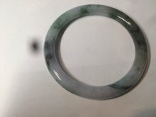 Load image into Gallery viewer, 56.7mm Certified type A 100% Natural light green purple with floating flowers slim round cut jadeite jade bangle AC51-7554