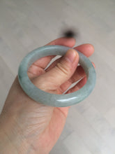Load image into Gallery viewer, 55.5 mm Certified type A 100% Natural icy watery light green/gray Jadeite bangle J99-4214