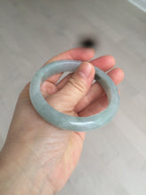 Load image into Gallery viewer, 55.5 mm Certified type A 100% Natural icy watery light green/gray Jadeite bangle J99-4214