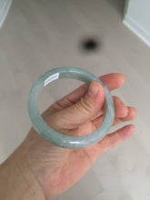 Load image into Gallery viewer, 55.5 mm Certified type A 100% Natural icy watery light green/gray Jadeite bangle J99-4214