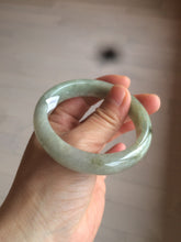 Load image into Gallery viewer, 54.9mm certified type A 100% Natural light green/brown jadeite jade bangle C80-4215