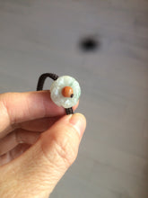 Load image into Gallery viewer, 15-16mm 100% natural type A icy green/white flower jadeite jade thread woven bracelets AT79