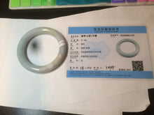 Load image into Gallery viewer, 55mm Certified type A 100% Natural green/purple chubby round cut Jadeite bangle AT8-1127