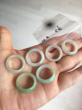 Load image into Gallery viewer, 15.9mm/size 5 1/4 100% natural type A icy watery green/white/yellow jadeite jade band ring G105-5 1/4