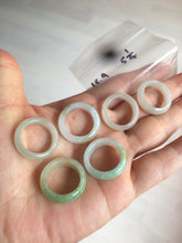 Load image into Gallery viewer, 15.9mm/size 5 1/4 100% natural type A icy watery green/white/yellow jadeite jade band ring G105-5 1/4