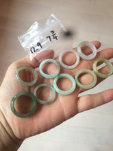 Load image into Gallery viewer, 17.9mm/size 7 3/4 100% natural type A icy watery green/white/yellow jadeite jade band ring G105-7 3/4