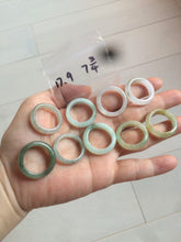 Load image into Gallery viewer, 17.9mm/size 7 3/4 100% natural type A icy watery green/white/yellow jadeite jade band ring G105-7 3/4