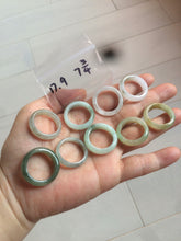 Load image into Gallery viewer, 17.9mm/size 7 3/4 100% natural type A icy watery green/white/yellow jadeite jade band ring G105-7 3/4