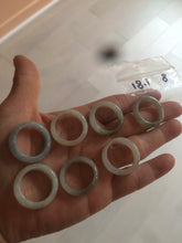 Load image into Gallery viewer, 18.1mm/size 8 100% natural type A icy watery green/white/yellow jadeite jade band ring G105-8