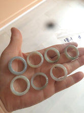 Load image into Gallery viewer, 18.1mm/size 8 100% natural type A icy watery green/white/yellow jadeite jade band ring G105-8