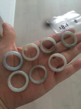 Load image into Gallery viewer, 18.1mm/size 8 100% natural type A icy watery green/white/yellow jadeite jade band ring G105-8