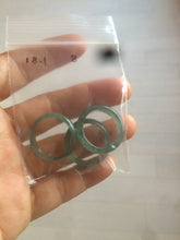 Load image into Gallery viewer, 14.7mm/size 3 3/4 100% natural type A icy watery green/blue/gray Guatemala jadeite jade band ring group AF50