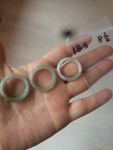 Load image into Gallery viewer, 18.5mm/size 8 1/2 100% natural type A icy watery green/white/yellow jadeite jade band ring G105- 8 1/2
